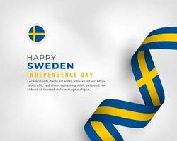 Happy Sweden Independence Day June 6th Celebration Vector Design Illustration. Template for Poster, Banner, Advertising, Greeting Card or Print Design Element