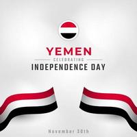 feliz día de la independencia de yemen 30 de noviembre celebración vector diseño ilustración. plantilla para poster, pancarta, publicidad, tarjeta de felicitación o elemento de diseño de impresión