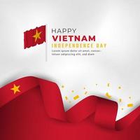 Happy Vietnam Independence Day September 2th Celebration Vector Design Illustration. Template for Poster, Banner, Advertising, Greeting Card or Print Design Element