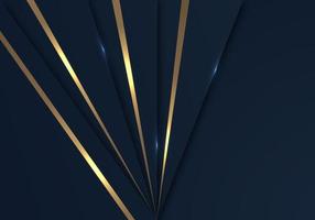 Abstract Shiny Gold Lines Diagonal Overlap Luxurious Dark Navy Purple Background with Copy Space for Text vector