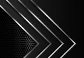 Abstract Dark Carbon Fiber Texture and Metal Lines Chromium on Metallic Hexagon Modern Technology Design Background