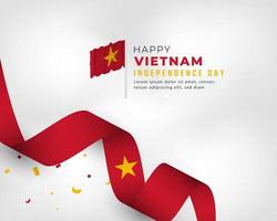 Happy Vietnam Independence Day September 2th Celebration Vector Design Illustration. Template for Poster, Banner, Advertising, Greeting Card or Print Design Element