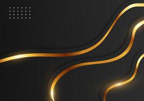 Abstract Premium Shiny Color Gold Wave Luxury on Dark Background with Copy Space vector