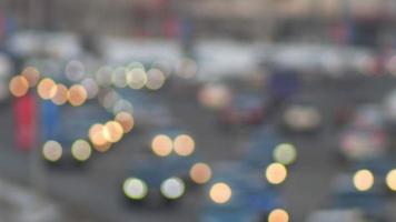 Defocused background - blurred lights of Cars in Traffic video