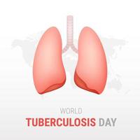día mundial de la tuberculosis sobre fondo blanco vector