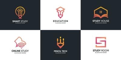 Logo for study with creative element concept Premium Vector part 2