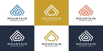 Mountain logo collection with modern simple and minimalist concept Premium Vector part 1