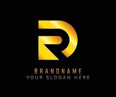 gold initial letter DR logo elegant luxury vector template