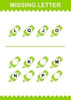 Missing letter with Marker. Worksheet for kids vector