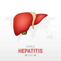 día mundial de la hepatitis sobre fondo blanco vector