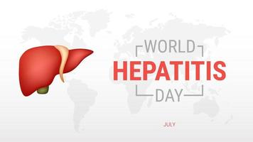 día mundial de la hepatitis sobre fondo blanco vector