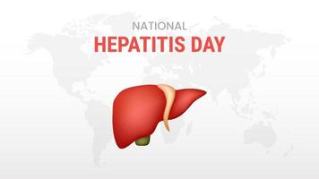 día mundial de la hepatitis sobre fondo blanco vector