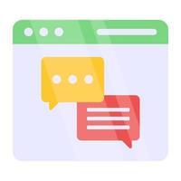 Flat design icon of web chat vector