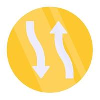 Opposite direction arrows icon vector