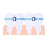 icono de diseño único de aparatos dentales vector