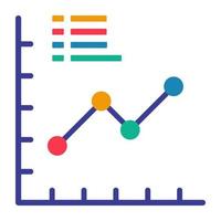 Flat design icon of polyline chart vector