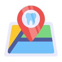 icono de ubicación del dentista, vector editable
