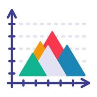 Mountain chart icon, editable vector