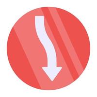 Modern style icon of downward arrow vector