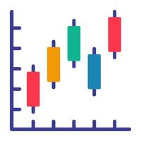 Candlestick chart icon, editable vector