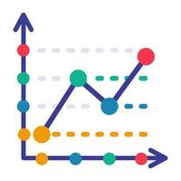Flat design icon of polyline chart vector