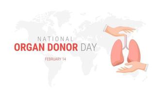 National organ donor day with Lungs vector