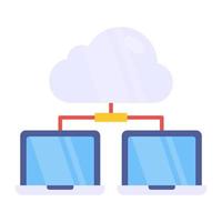 Flat design icon of cloud devices vector