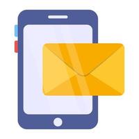 An icon design of mobile mail vector