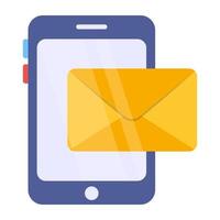 An icon design of mobile mail vector