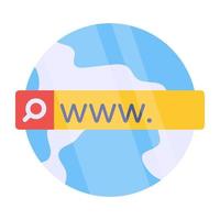 Conceptual flat design icon of web browser vector