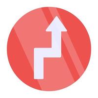 Upward arrow icon, editable vector