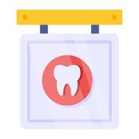 icono de diseño plano conceptual de la junta de dentista vector