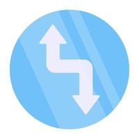 Opposite direction arrows icon vector