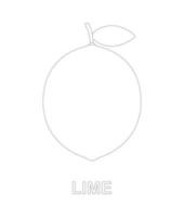 Lime tracing worksheet for kids vector