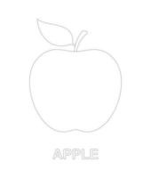 Apple tracing worksheet for kids vector