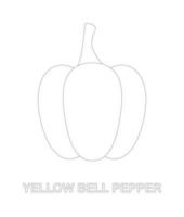 Yellow Bell Pepper tracing worksheet for kids vector