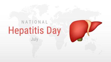 día mundial de la hepatitis sobre fondo blanco vector