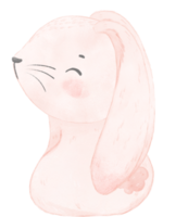 mignon aquarelle rose bébé lapin lapin dessin animé animal peinture à la main png