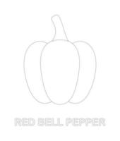 Red Bell Pepper tracing worksheet for kids vector