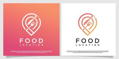 Food location logo with simple and creative element style Premium Vector part 3