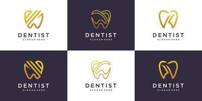 Dental logo collection with creative element style Premium Vector part 4