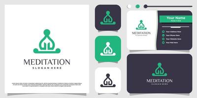 logotipo de meditación con vector premium de elemento abstracto creativo