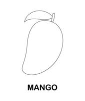 página para colorear con mango para niños vector