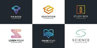 logotipo para estudiar con concepto de elemento creativo premium vector parte 1