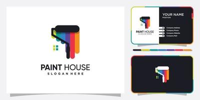 logotipo de la casa de pintura con vector premium de concepto de aspecto creativo