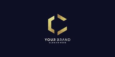 Golden C letter logo with creative concept Premium Vector part 2