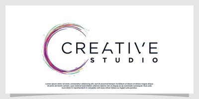 Creative logo with color brush concept Premium Vector part 4