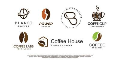 colección de logotipos de café con vector premium de elemento creativo