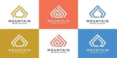 colección de logotipos de montaña con concepto moderno simple y minimalista premium vector parte 3