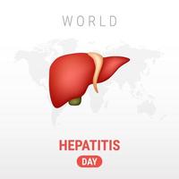 día mundial de la hepatitis sobre fondo blanco vector